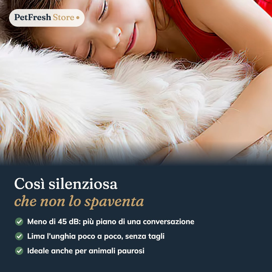 Lima Unghie Elettrica per Cani e Gatti – Luce LED, 7 Velocità, Ricaricabile USB-C