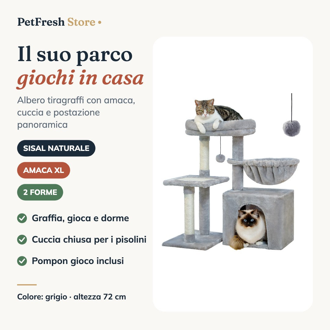 Albero tiragraffi PetFresh grigio