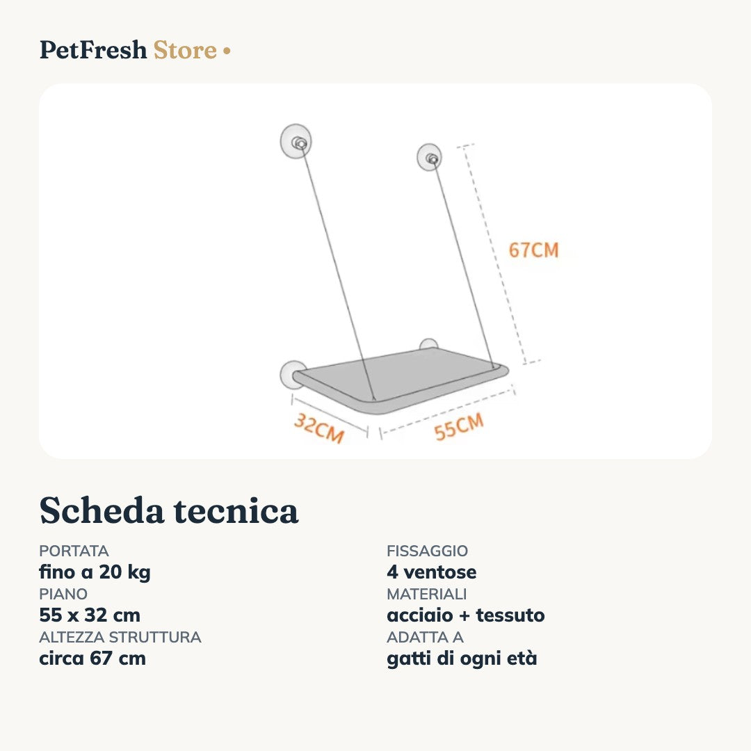 Scheda tecnica amaca da finestra