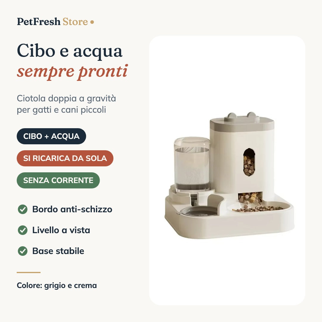 Ciotola doppia cibo e acqua a gravità – PetFreshStore