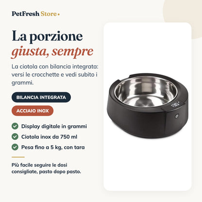 Ciotola pesatrice elettronica PetFresh: la porzione giusta, sempre