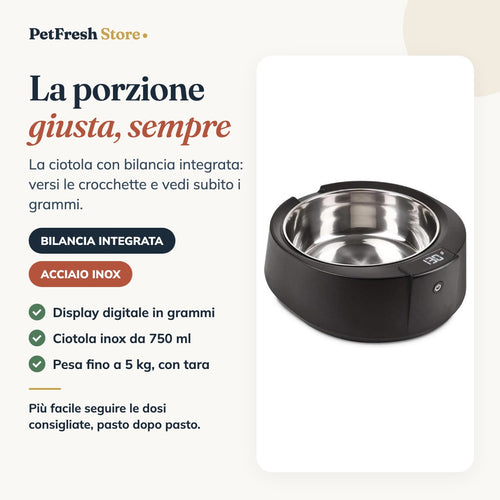 Ciotola pesatrice elettronica PetFresh: la porzione giusta, sempre