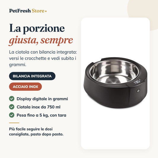 Ciotola pesatrice elettronica PetFresh: la porzione giusta, sempre