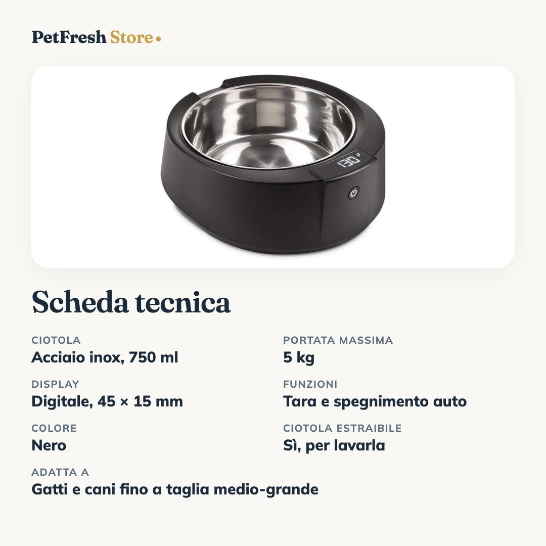 Scheda tecnica ciotola pesatrice