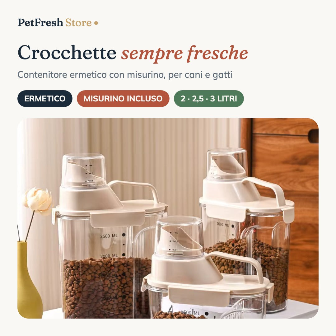 Contenitore ermetico per crocchette con misurino – PetFreshStore