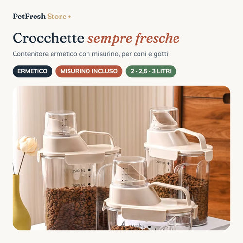 Contenitore ermetico per crocchette con misurino – PetFreshStore