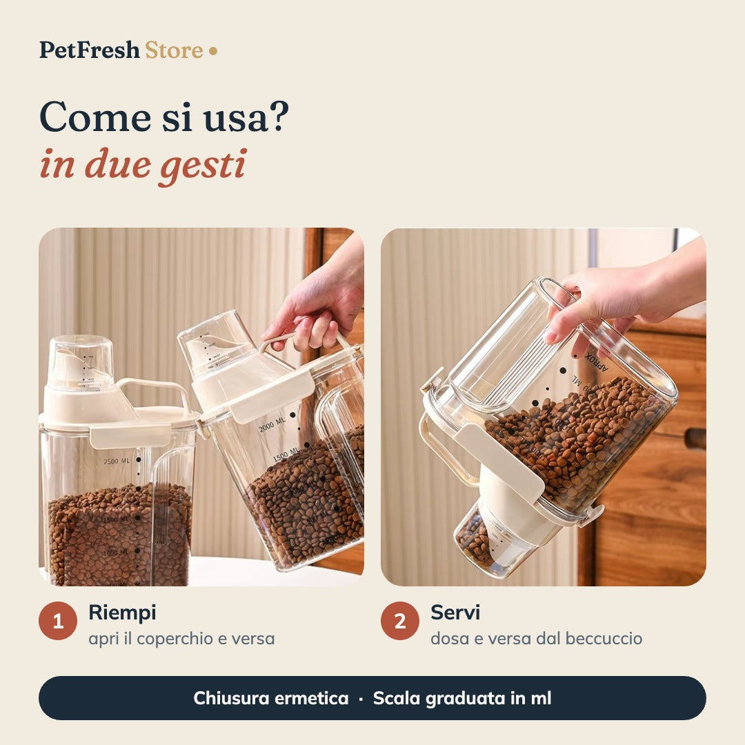 Come si usa il contenitore per crocchette