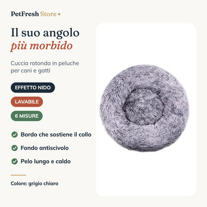 Cuccia rotonda calmante in peluche – PetFreshStore