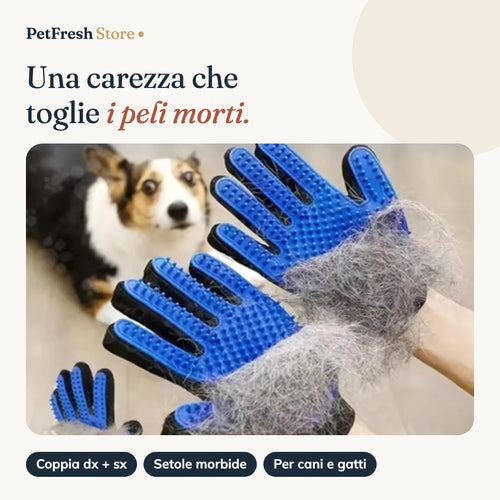 Guanti per toelettatura cani e gatti PetFresh