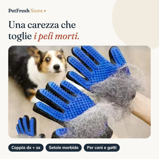 Guanti per toelettatura cani e gatti PetFresh