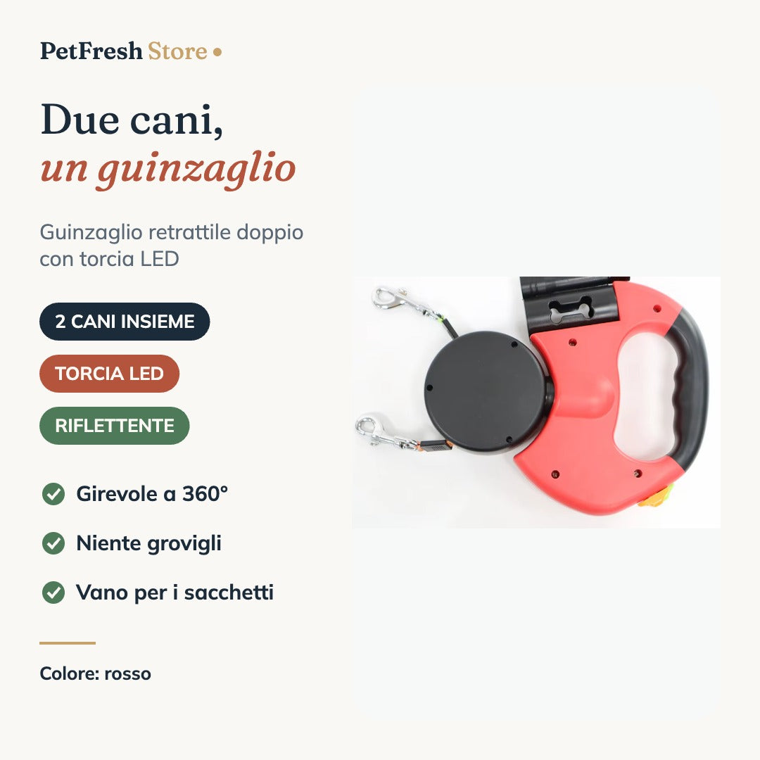 Guinzaglio doppio rosso