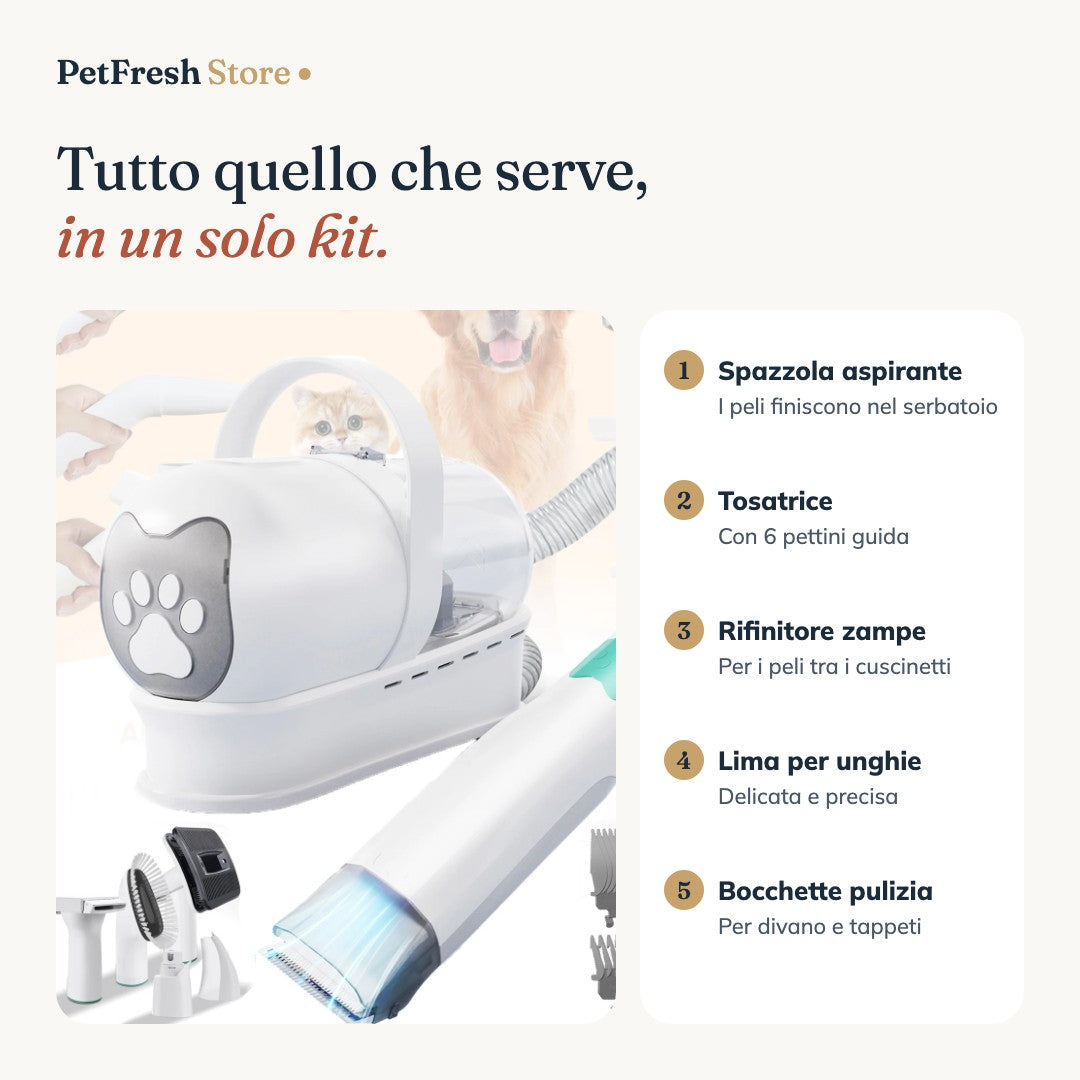Contenuto del kit toelettatura 7 in 1