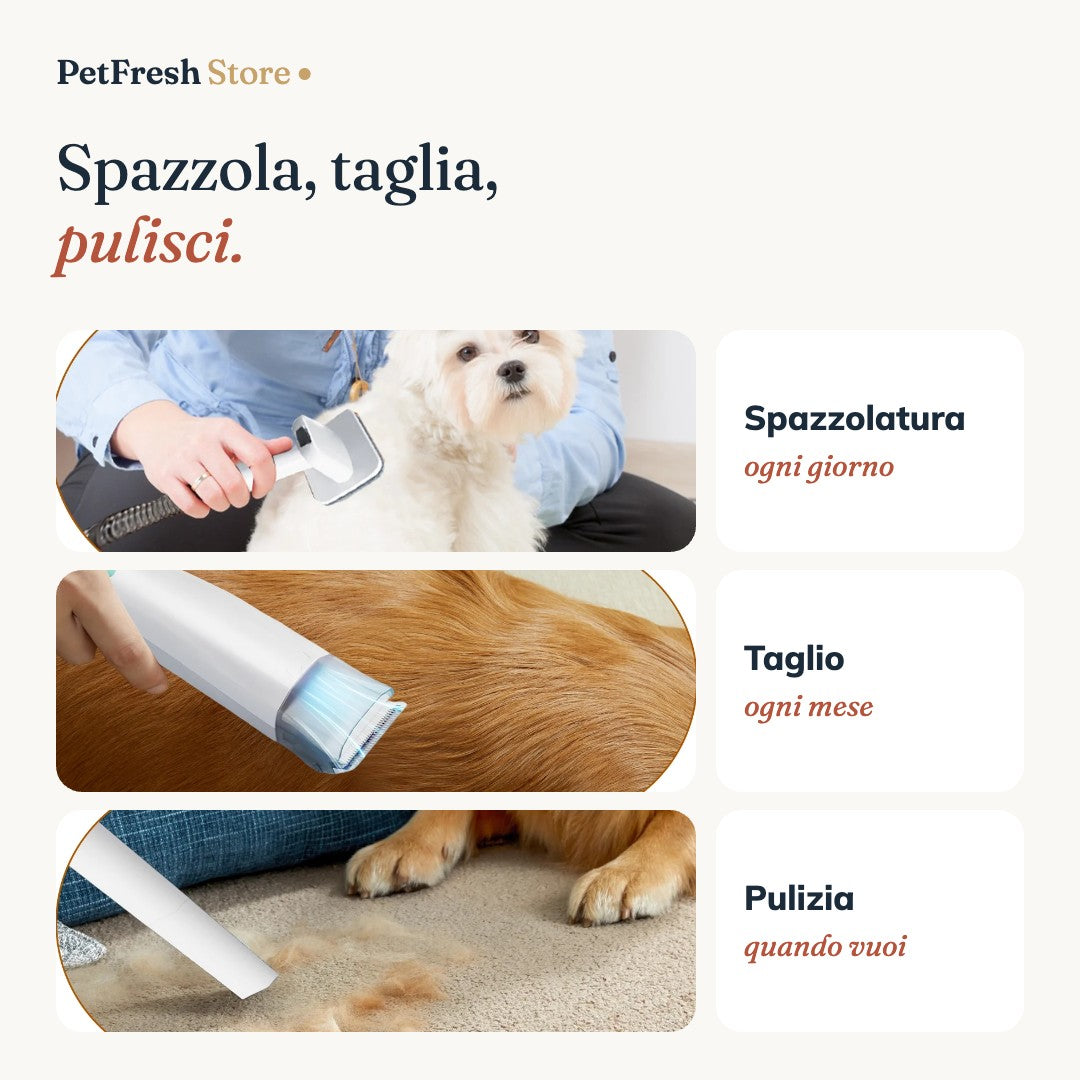 Spazzolatura, taglio e pulizia con il kit