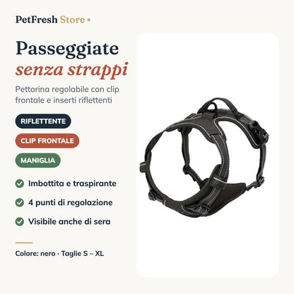 Pettorina anti-trazione PetFresh nera