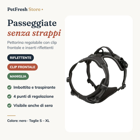 Pettorina anti-trazione PetFresh nera