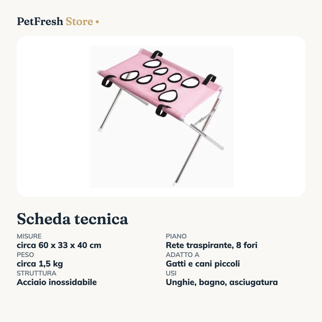 Scheda tecnica supporto amaca