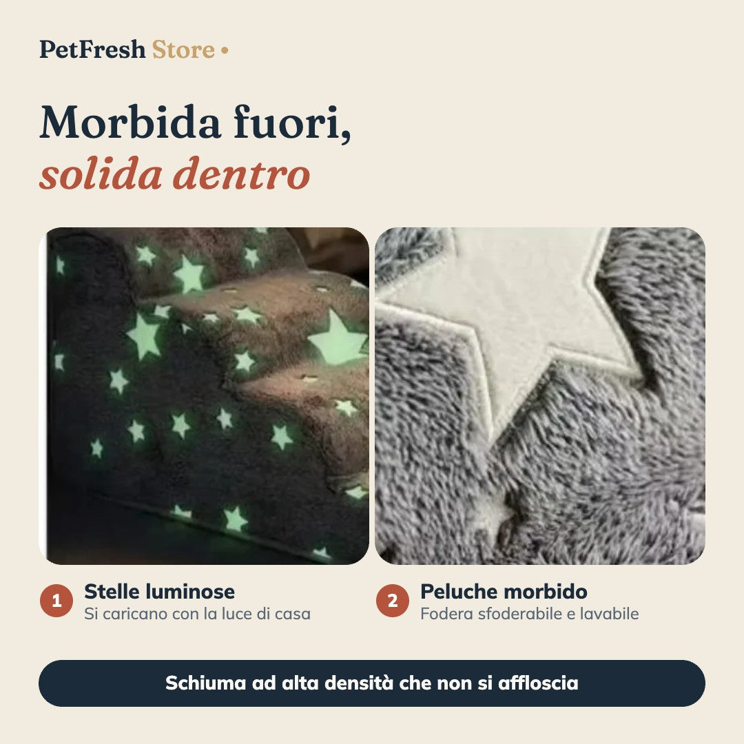Fodera in peluche e stelle luminose