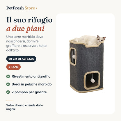 Torre per gatti PetFresh a 2 piani