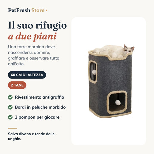 Torre per gatti PetFresh a 2 piani