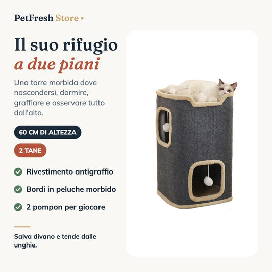 Torre per gatti PetFresh a 2 piani