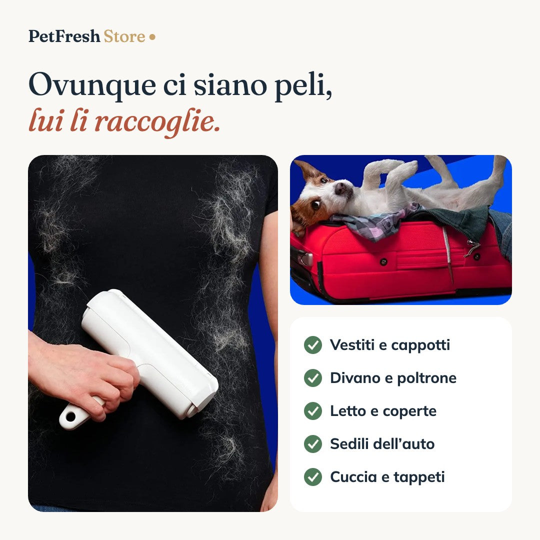 Rullo leva-peli su vestiti, divano, letto e auto