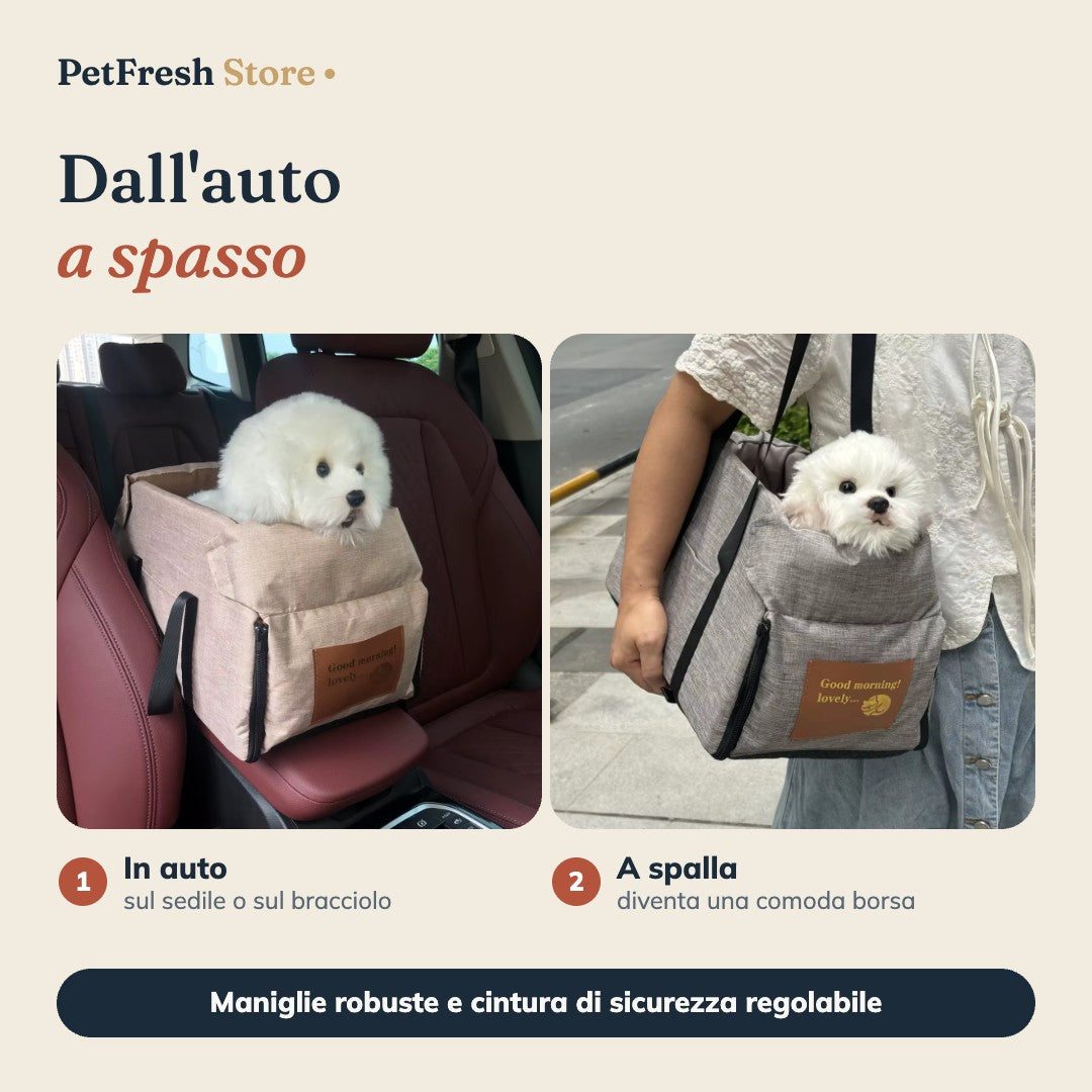 Seggiolino in auto e a spalla