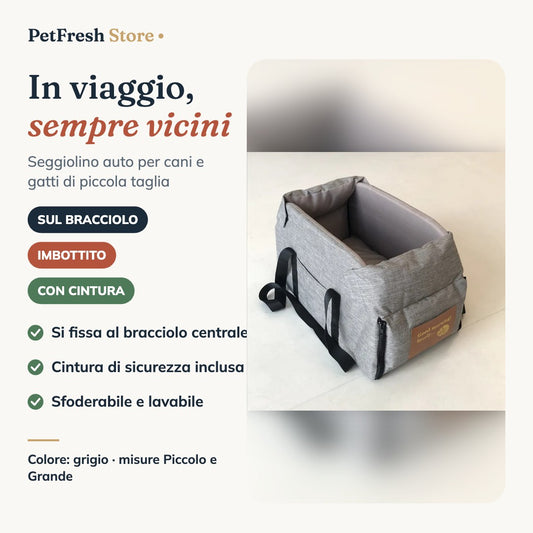 Seggiolino auto per cani PetFresh grigio