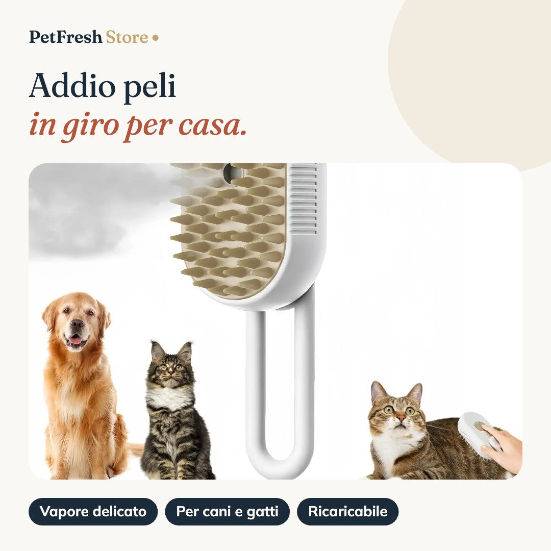 Spazzola a vapore PetFresh per cani e gatti