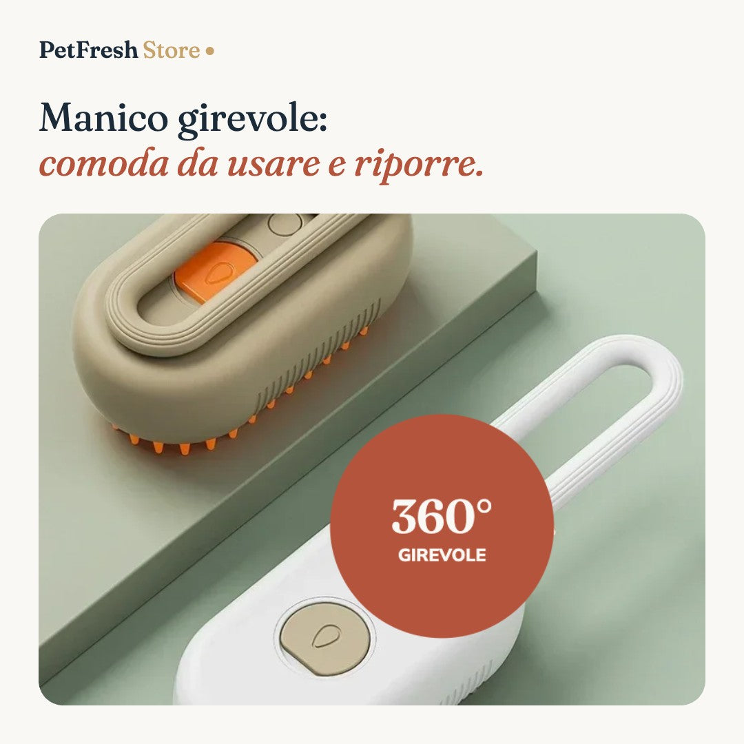 Spazzola a vapore con manico girevole 360 gradi