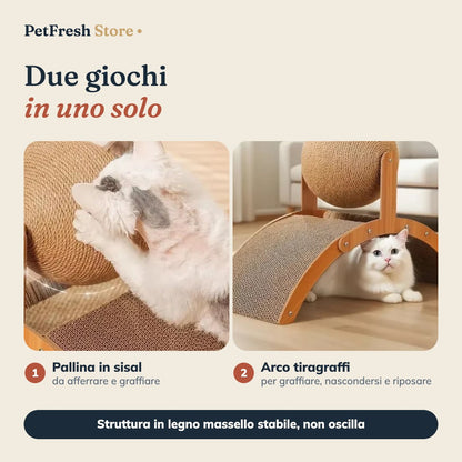 Pallina in sisal e arco tiragraffi