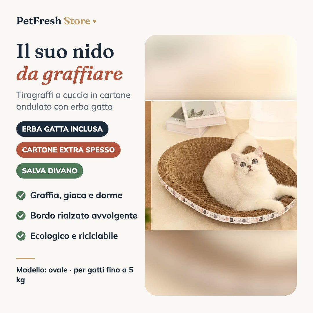Tiragraffi a cuccia ovale PetFresh
