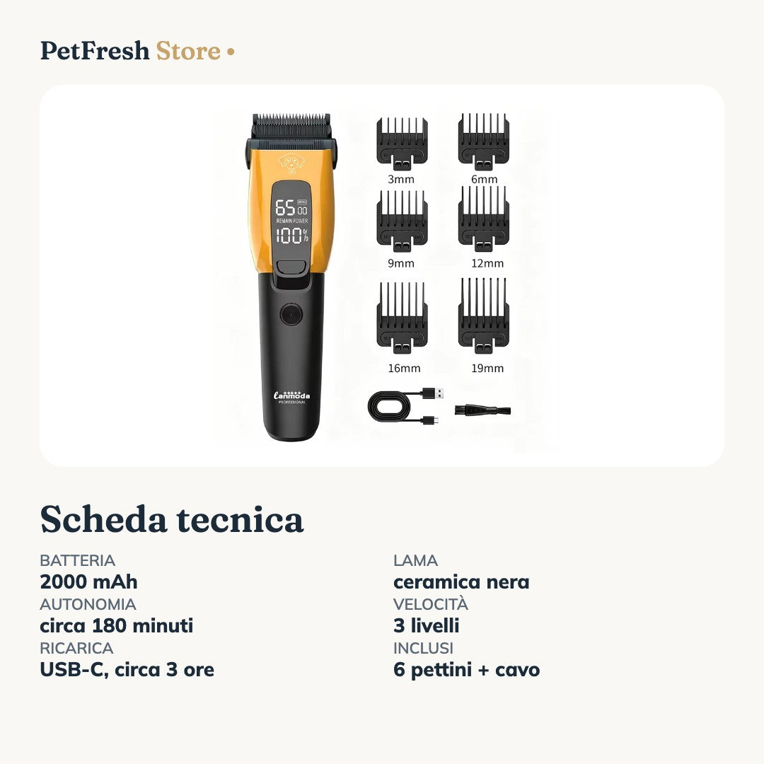 Scheda tecnica tosatrice
