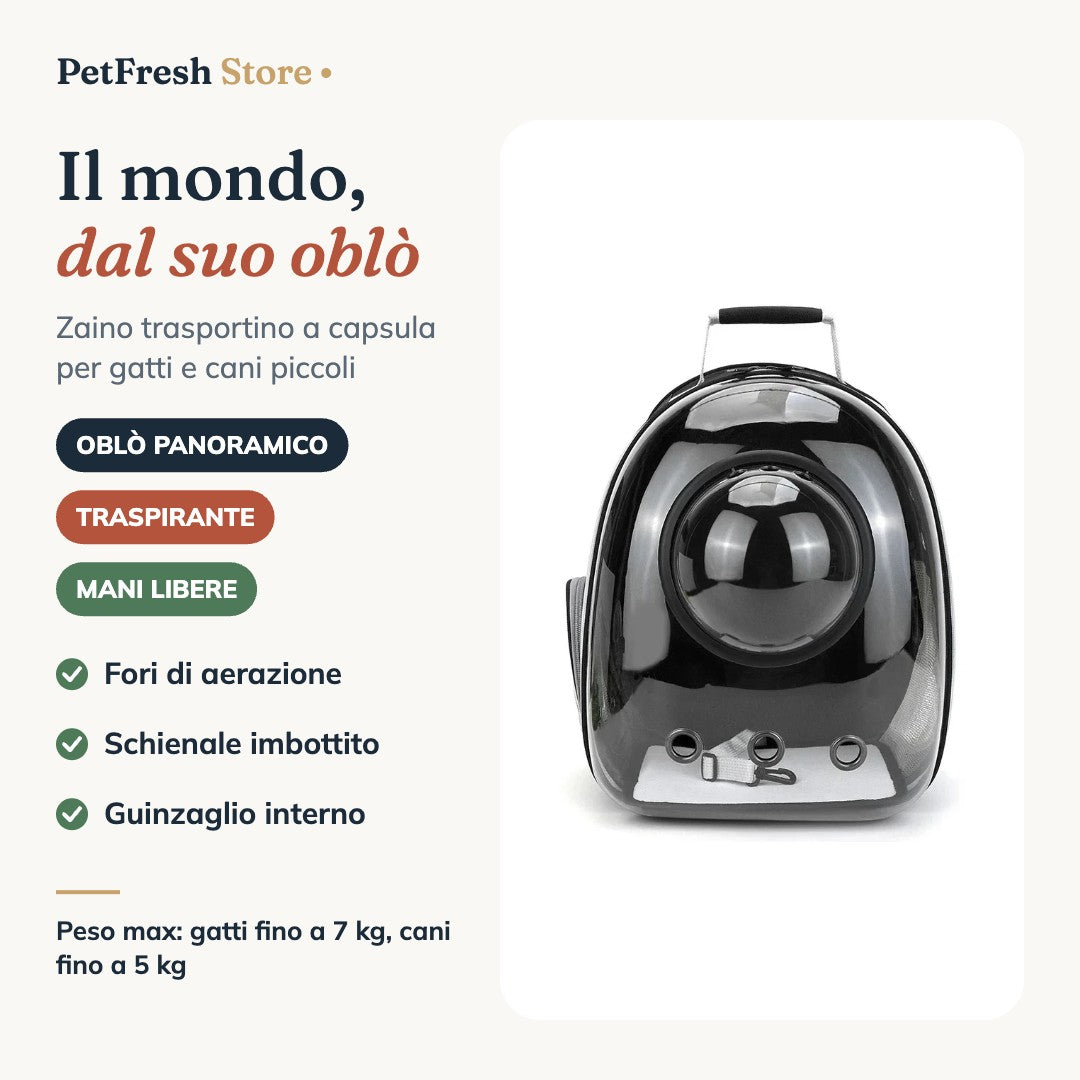 Zaino trasportino a capsula PetFresh