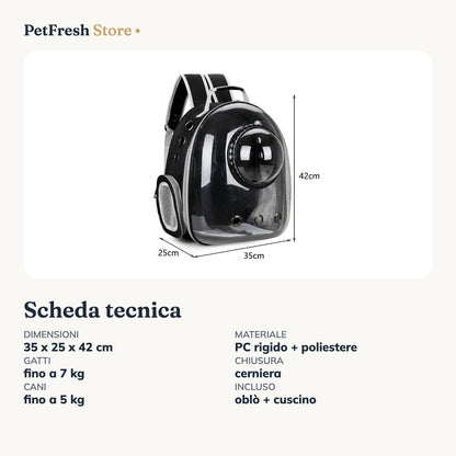 Scheda tecnica zaino a capsula